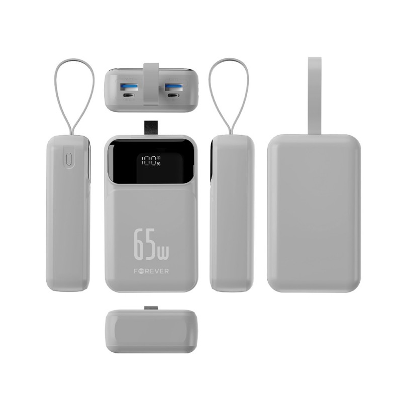 Forever power bank Vibe-TB65 PD QC 65W 20000 mAh сребрист