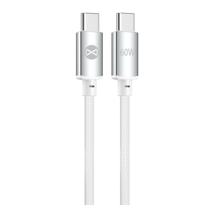 Forever кабел Vibe USB-C - USB-C 1,0 m 60W сребрист