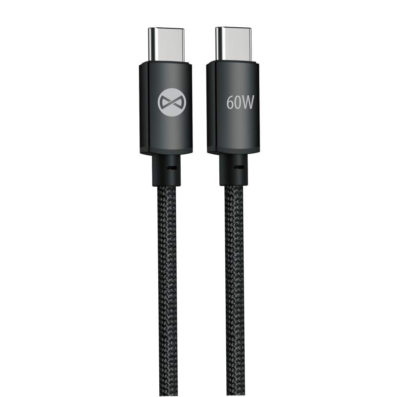 Forever кабел Vibe USB-C - USB-C 1,0 m 60W тъмносив