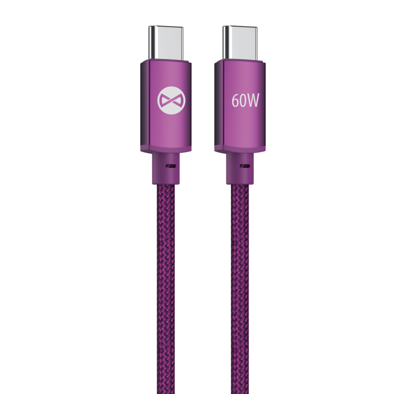 Forever кабел Vibe USB-C - USB-C 1,0 m 60W тъмна череша