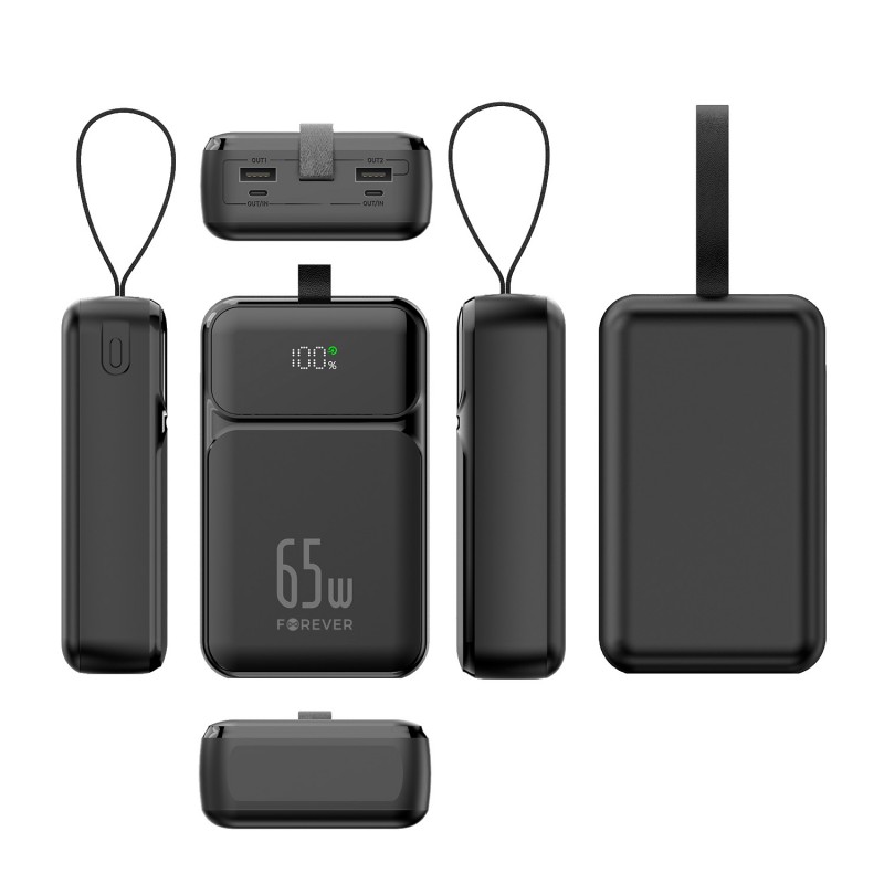 Forever power bank TB-400 PD QC 65W 20000 mAh черен