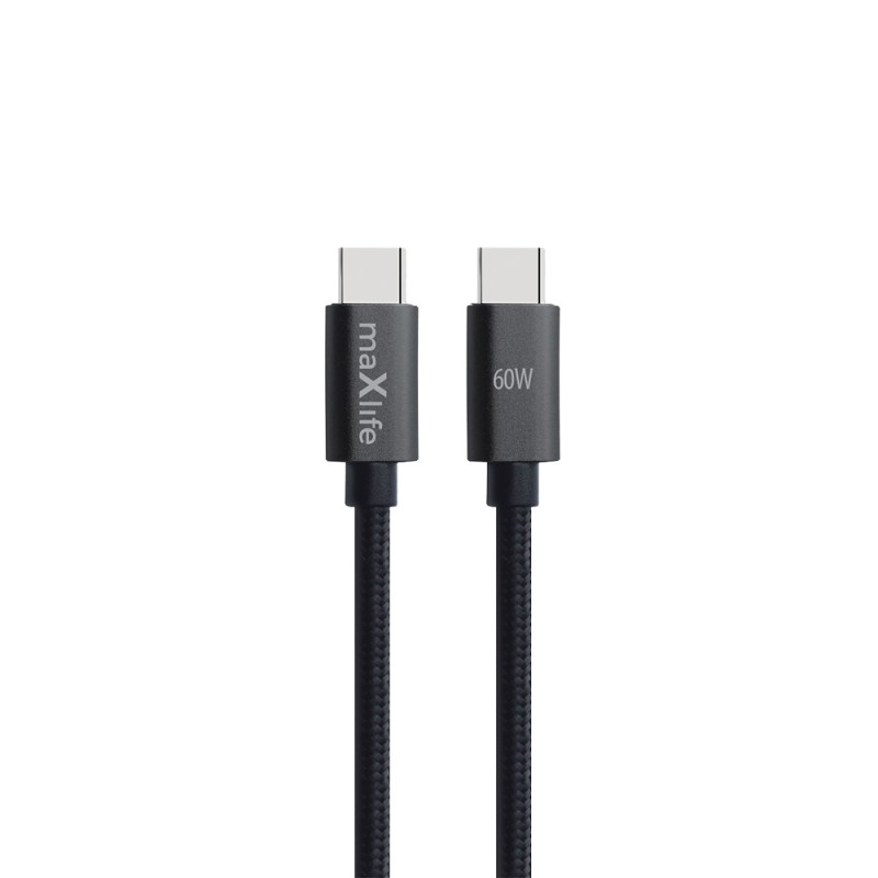 Кабел Maxlife MXUC-12 USB-C - USB-C 3,0 m 60W, черен