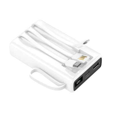 Setty power bank 10000 mAh с кабели SPB-LC-210 бял