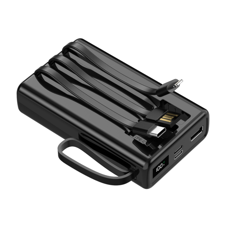 Setty power bank 10000 mAh с кабели SPB-LC-210 черен