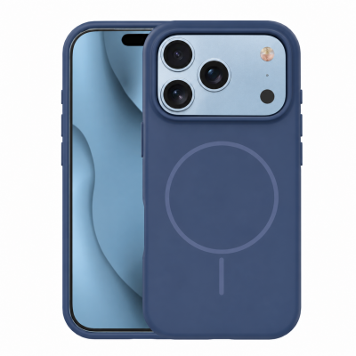 Силиконов кавър Thin Mag за iPhone 17 Pro / 18 Pro 6.3" тъмно син