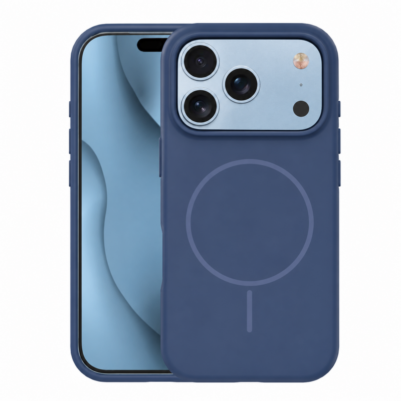 Силиконов кавър Thin Mag за iPhone 17 Pro / 18 Pro 6.3" тъмно син