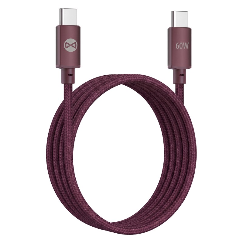 Forever кабел Vibe USB-C - USB-C 1,0 m 60W бордо