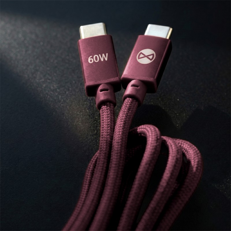 Forever кабел Vibe USB-C - USB-C 1,0 m 60W бордо