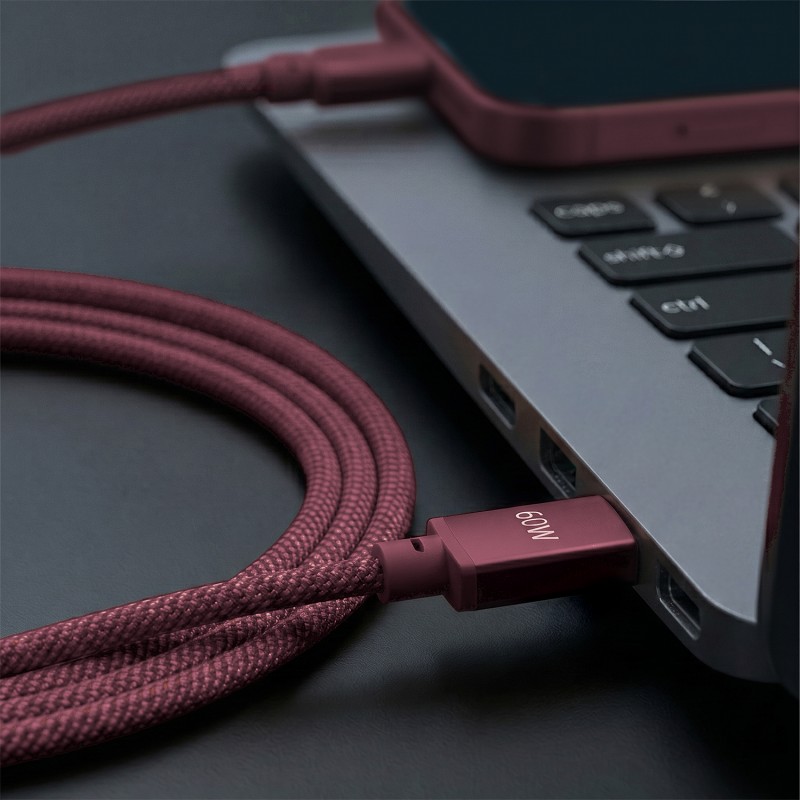 Forever кабел Vibe USB-C - USB-C 1,0 m 60W бордо