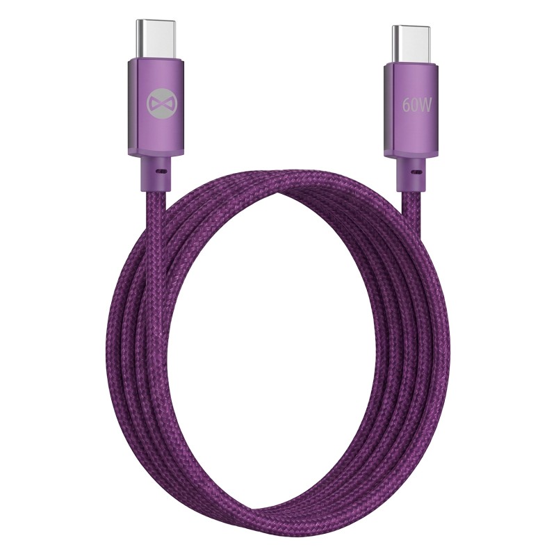 Forever кабел Vibe USB-C - USB-C 1,0 m 60W тъмна череша