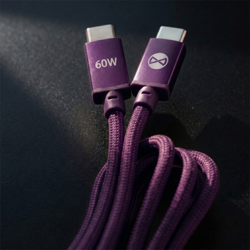 Forever кабел Vibe USB-C - USB-C 1,0 m 60W тъмна череша