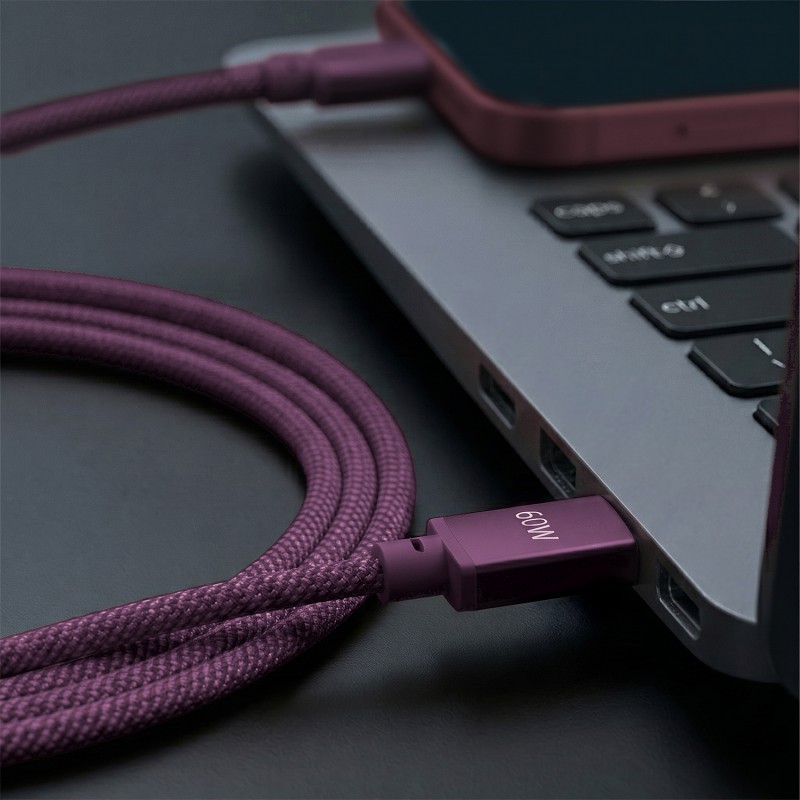 Forever кабел Vibe USB-C - USB-C 1,0 m 60W тъмна череша