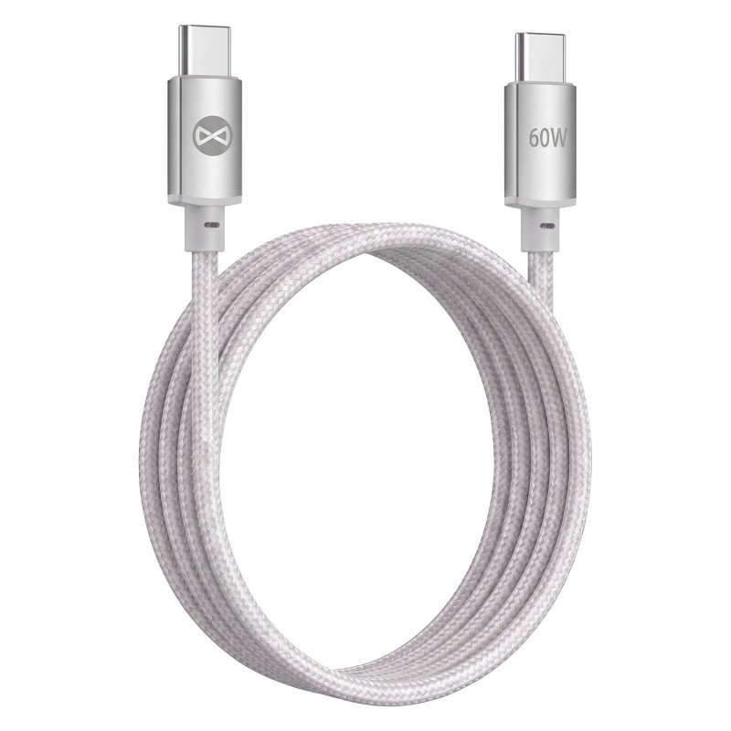 Forever кабел Vibe USB-C - USB-C 1,0 m 60W сребрист