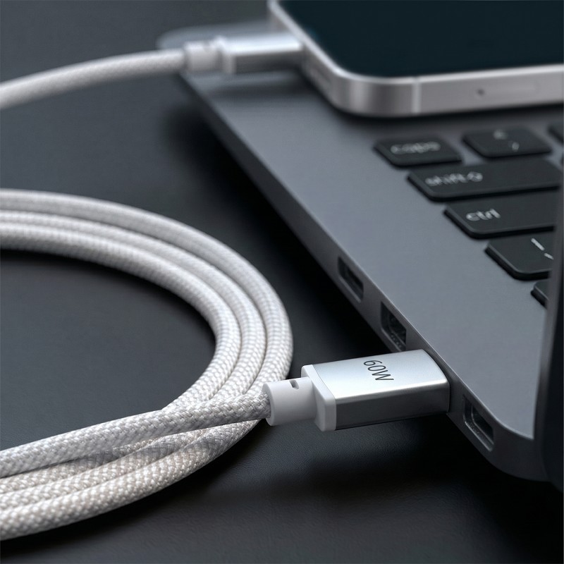 Forever кабел Vibe USB-C - USB-C 1,0 m 60W сребрист