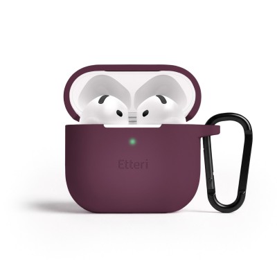 Etteri силиконов калъф за AirPods 4 тъмна череша