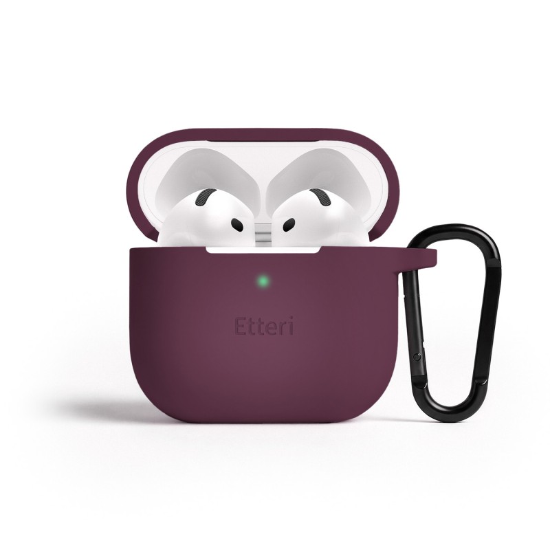 Etteri силиконов калъф за AirPods 4 тъмна череша