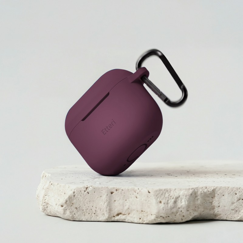Etteri силиконов калъф за AirPods 4 тъмна череша