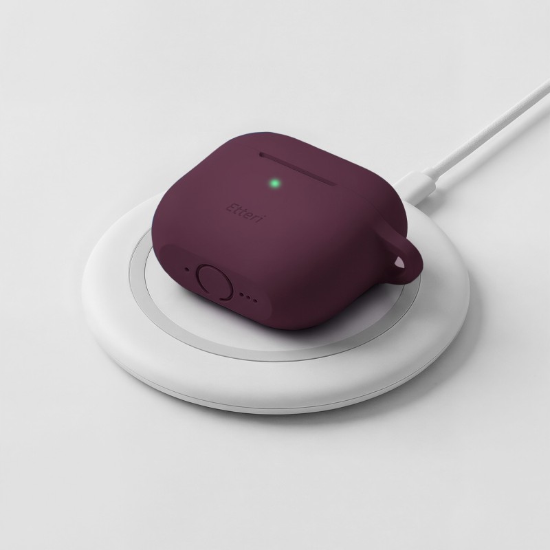 Etteri силиконов калъф за AirPods 4 тъмна череша