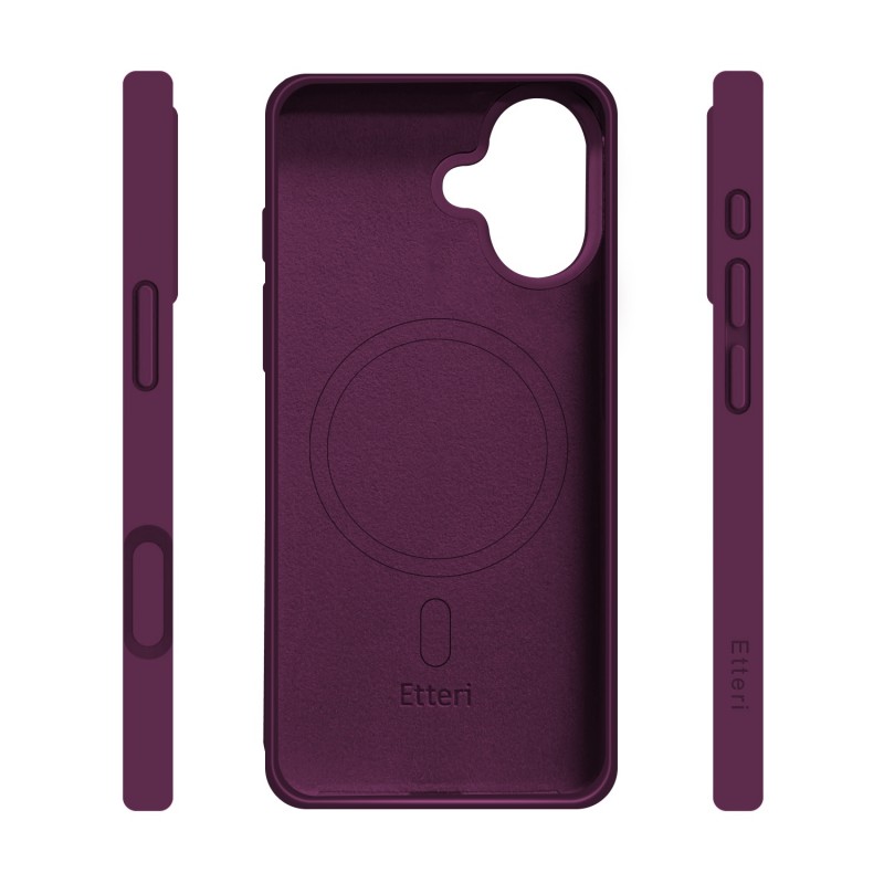Кейс Etteri Silicone Mag за iPhone 17 6,3'' тъмна череша