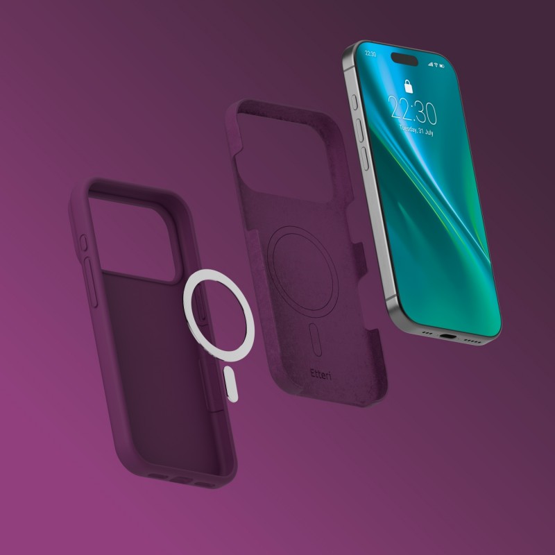 Кейс Etteri Silicone Mag за iPhone 17 Pro Max / 18 Pro Max 6,9'' тъмна череша