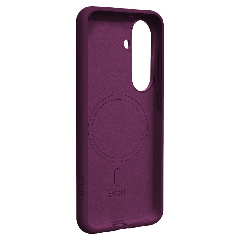 Кейс Etteri Silicone Mag за Samsung Galaxy S25 тъмна череша