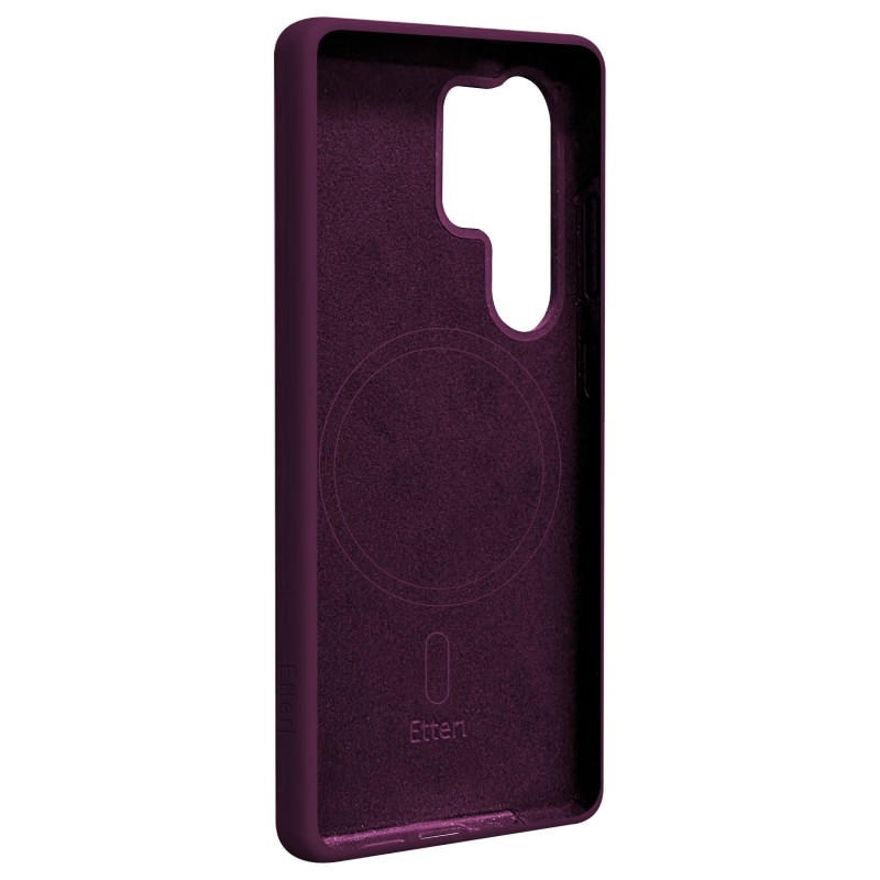 Кейс Etteri Silicone Mag за Samsung Galaxy S25 Ultra тъмна череша