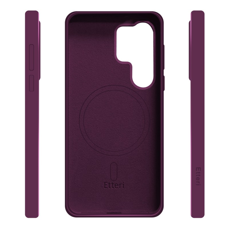 Кейс Etteri Silicone Mag за Samsung Galaxy S25 Ultra тъмна череша