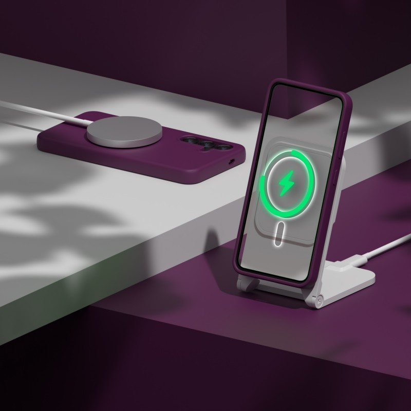Кейс Etteri Silicone Mag за Samsung Galaxy S26 тъмна череша