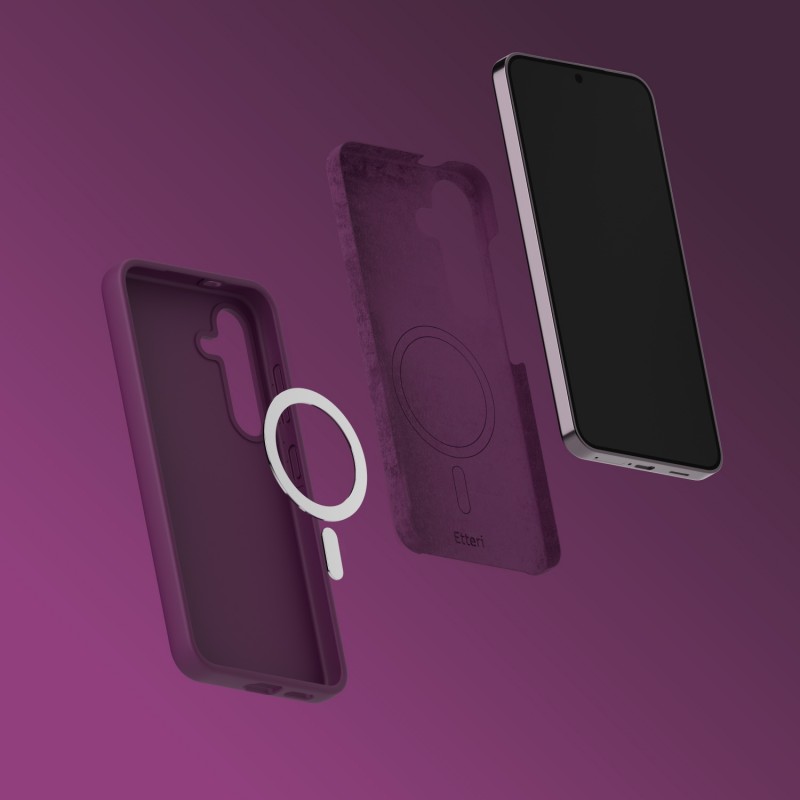 Кейс Etteri Silicone Mag за Samsung Galaxy A57 5G тъмна череша