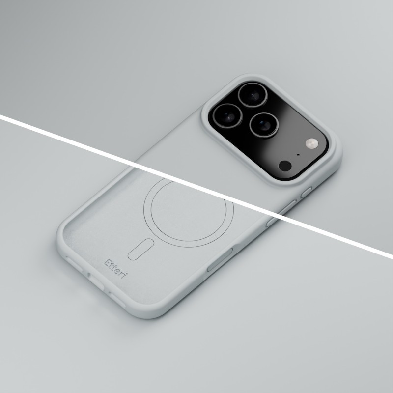 Кейс Etteri Silicone Mag за iPhone 17 Pro / 18 Pro сребрист
