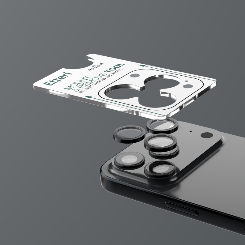 Etteri стъкло за камера за iPhone 18 Pro / 18 Pro Max тъмносиво