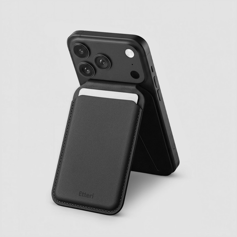 Портфейл за карти Etteri Trio Mag със стойка черен