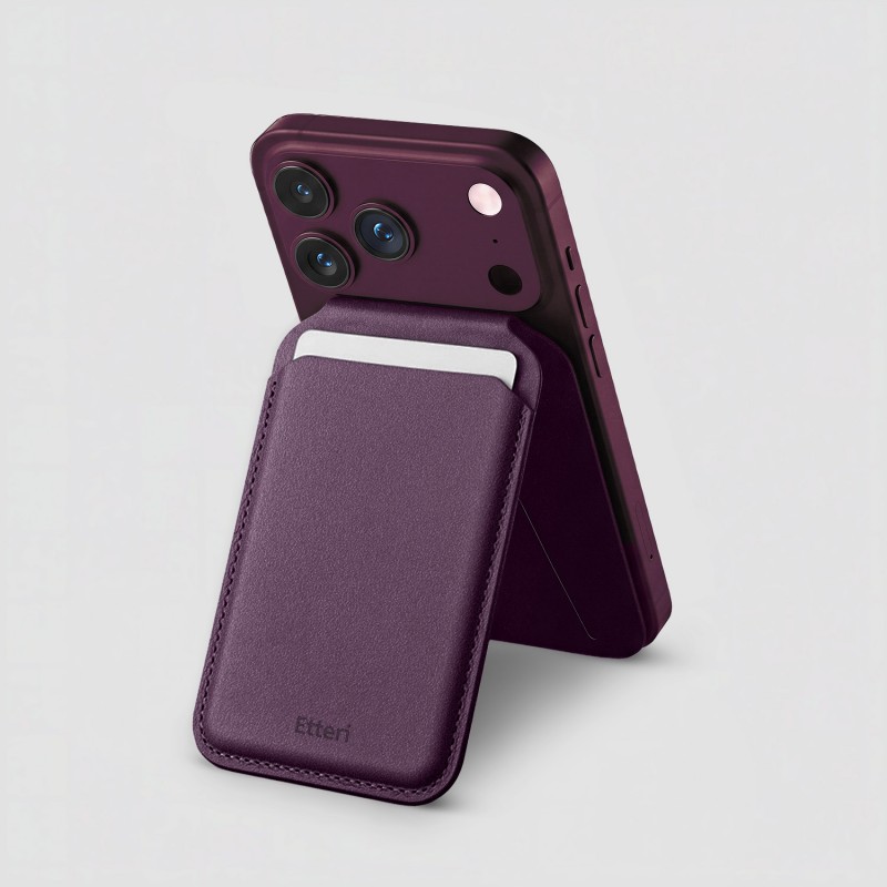 Портфейл за карти Etteri Trio Mag със стойка тъмночервен