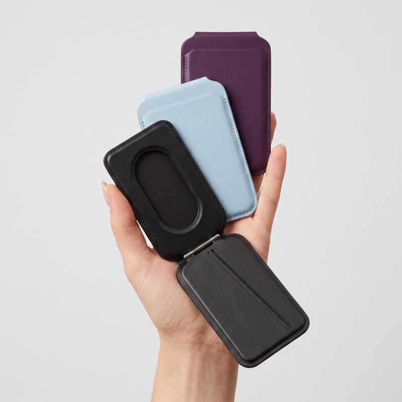 Портфейл за карти Etteri Trio Mag със стойка тъмночервен