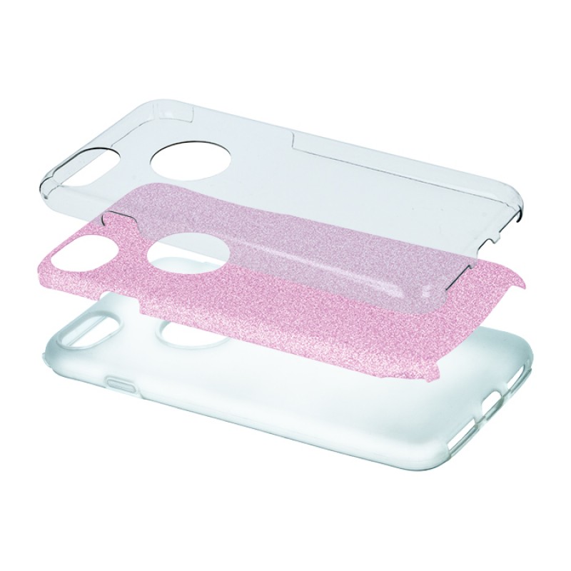 Калъф Glitter 3in1 за iPhone 7 / 8 / SE 2020 / SE 2022 розов