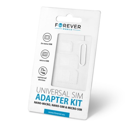 3 в 1 Nano Micro Standard Sim адаптер Forever с игличка