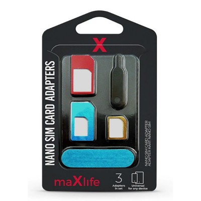 5 в 1 Nano Micro Standard Sim адаптер Maxlife с игличка и пила