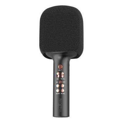 Безжичен микрофон Maxlife MXBM-600 с тонколонка, за караоке, Черен