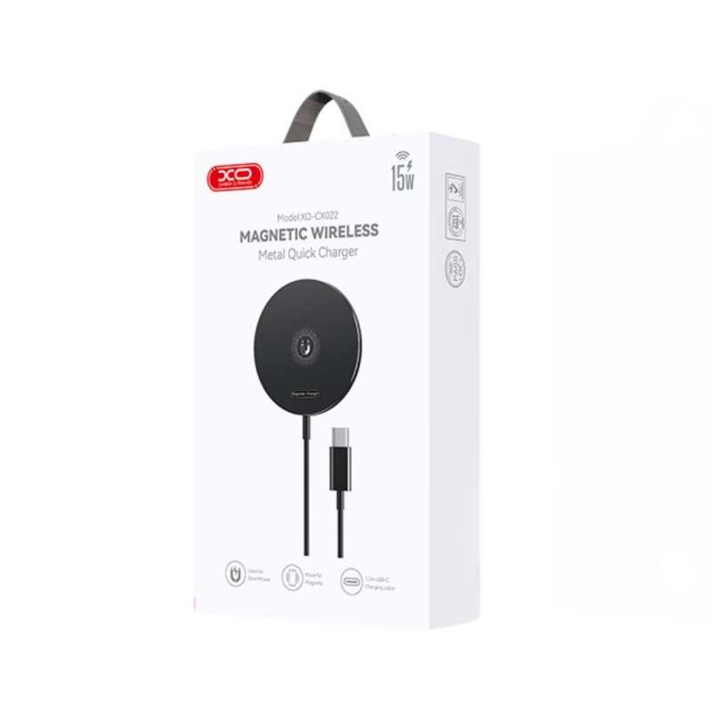 Безжично зарядно устройство XO CX022 inductive magnetic15W, Черно