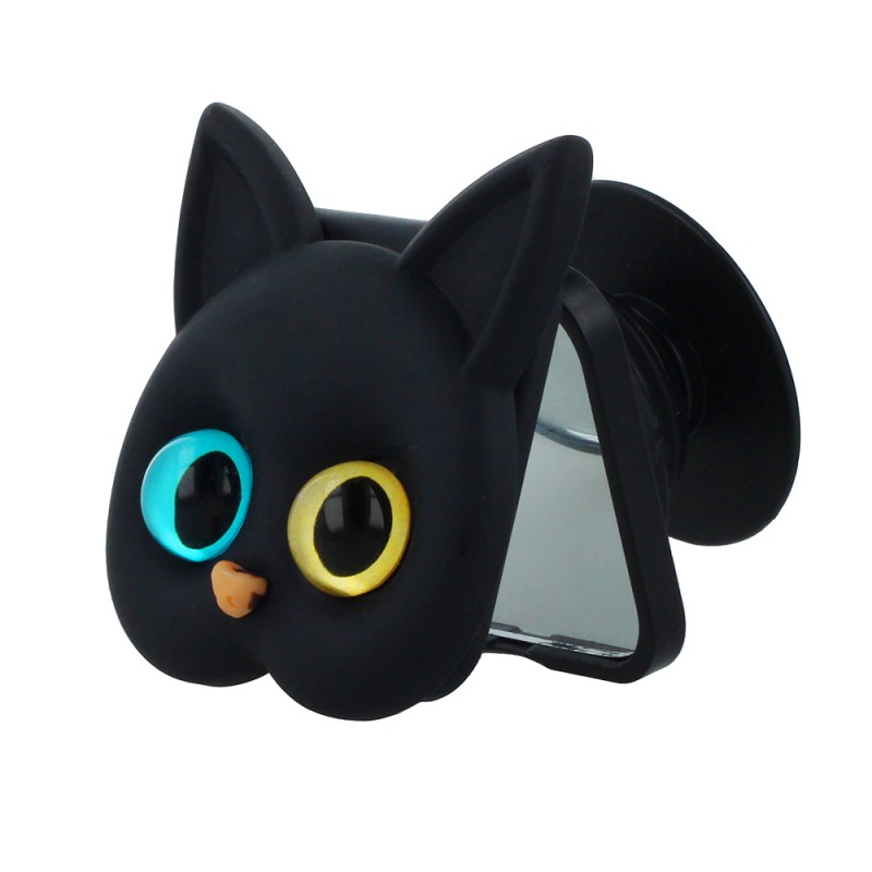 Държач за телефон bSmart Cat, С огледалце, Черен