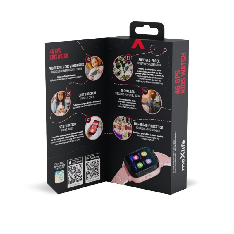 Детски смарт часовник Maxlife 4G MXKW-350 GPS WiFi, Розов