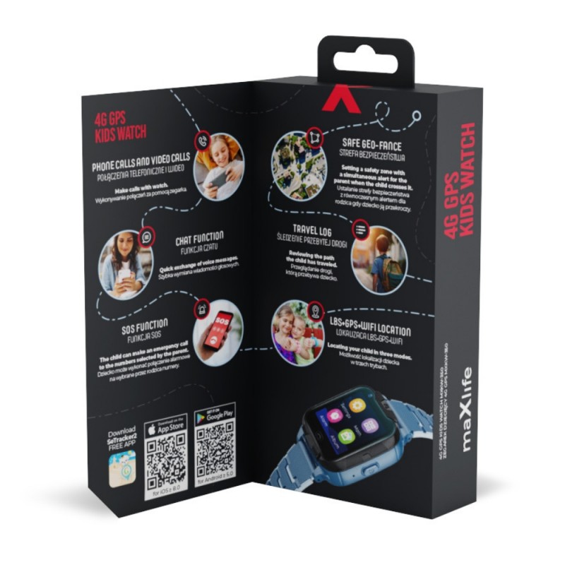 Детски смарт часовник Maxlife 4G MXKW-350 GPS WiFi, Син