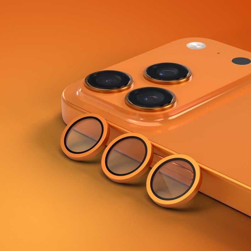 Etteri протектор метални рингове за задна камера за iPhone 17 Pro / 17 Pro Max, оранжев