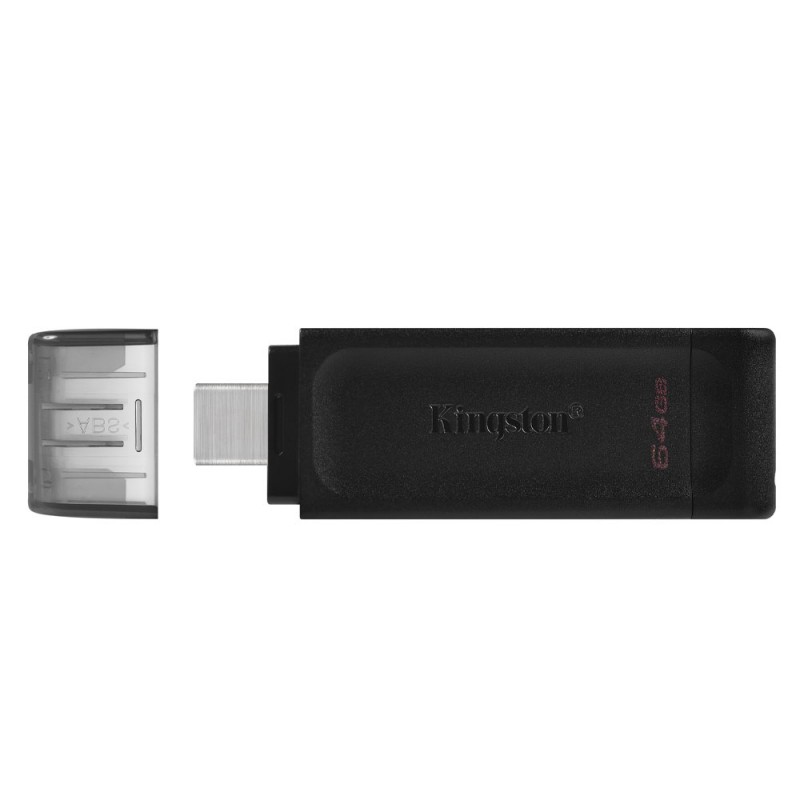 Type C флаш памет Kingston DT70 64GB, Черен