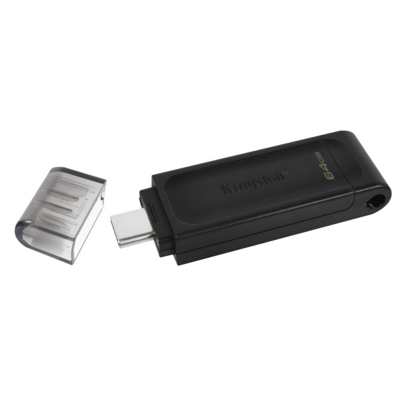 Type C флаш памет Kingston DT70 64GB, Черен