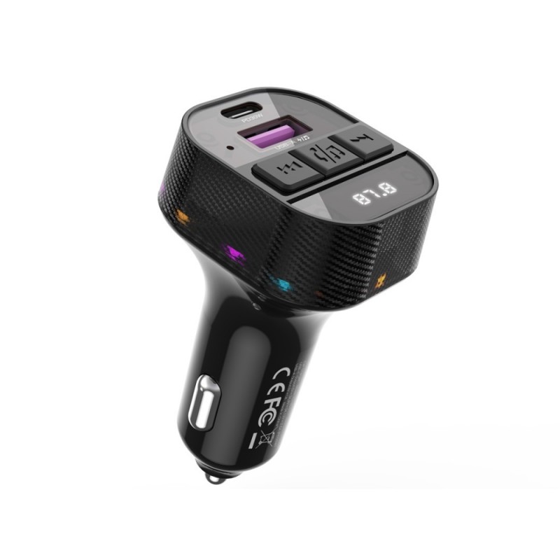 FM Трансмитер за кола XO BCC17 Bluetooth MP3 car charger 30W, Черен