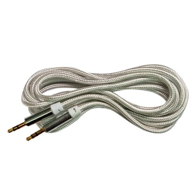 Кабел AUX 2 pins MBX плетен 2м, Бял