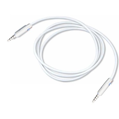 Кабел AUX 3 pins MBX метален жак 1м, Бял