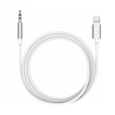 Кабел AUX bSmart, Lightning към мъжко 3.5мм, Бял