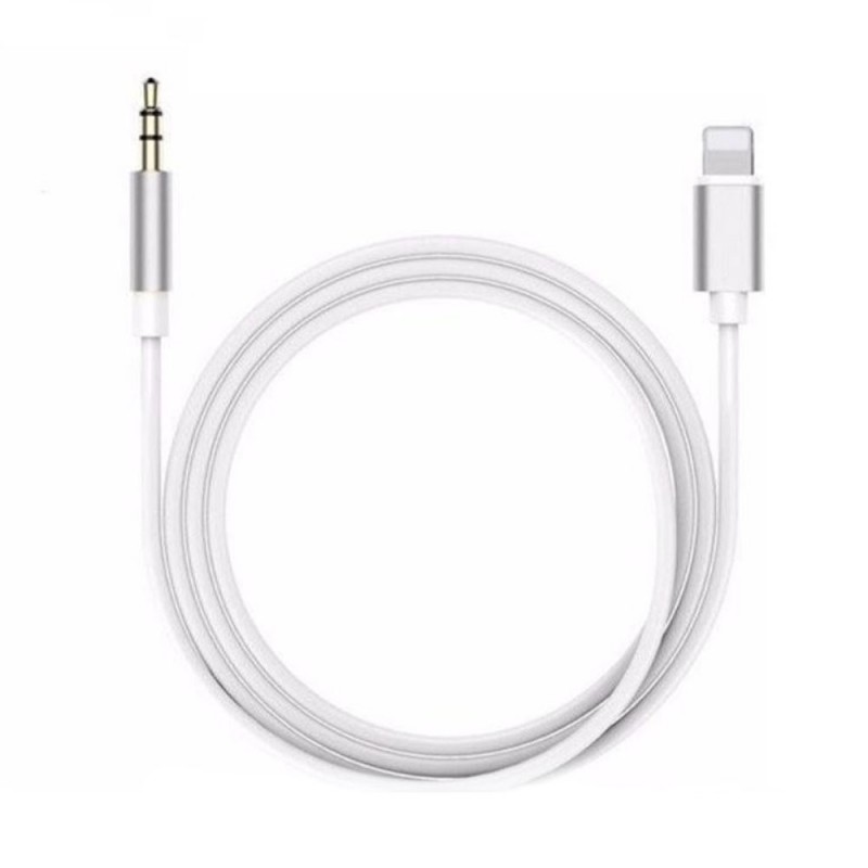 Кабел AUX bSmart, Lightning към мъжко 3.5мм, Бял